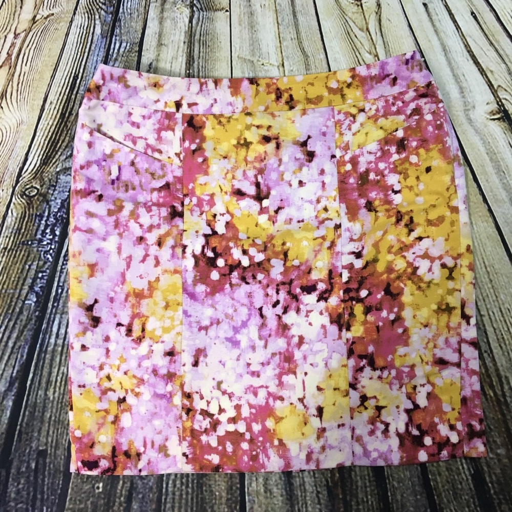 Ann Taylor Loft Petite Abstract Floral Skirt